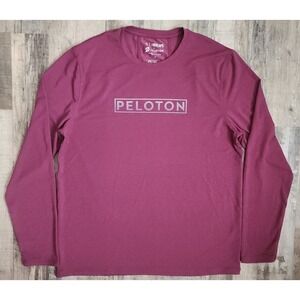 Fourlaps Peloton Long Sleeve Shirt Mens Medium Maroon RE-UP Performance Graphic